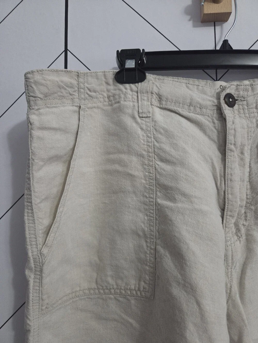 Men's Old Navy 100% Linen Pants, Size XL. Sandy Beige, Drawstring, Pockets